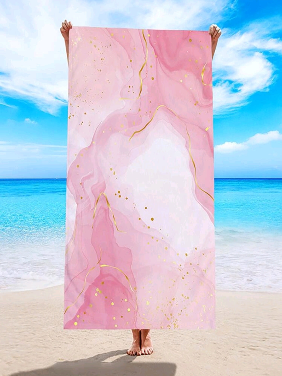 Marble print beach towel