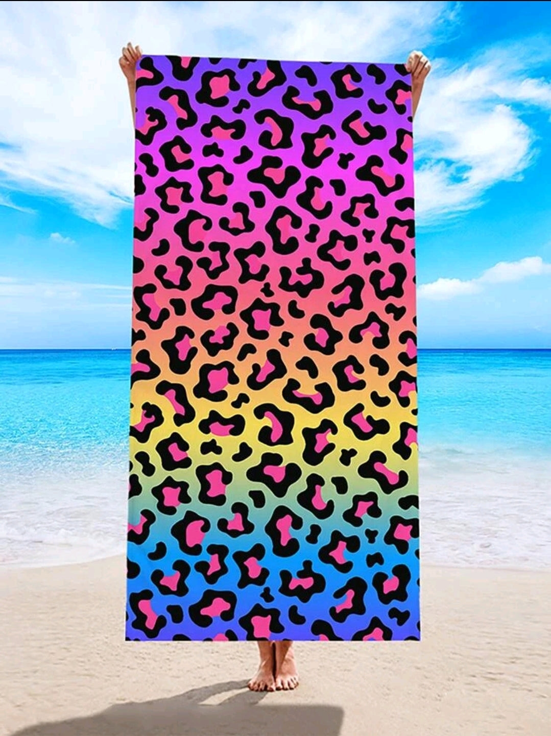 Leopard print beach towel