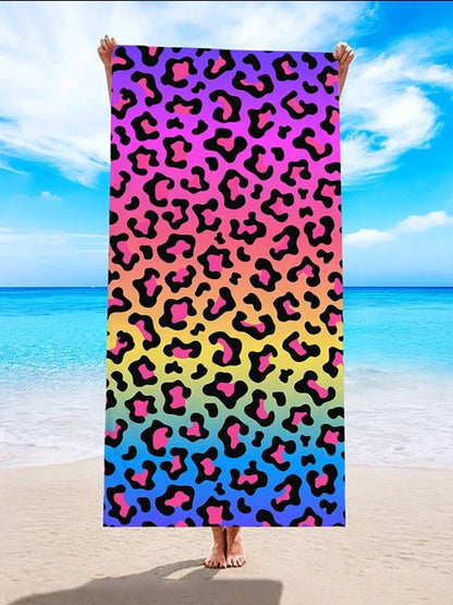 Leopard print beach towel