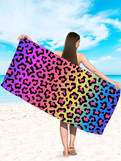 Leopard print beach towel