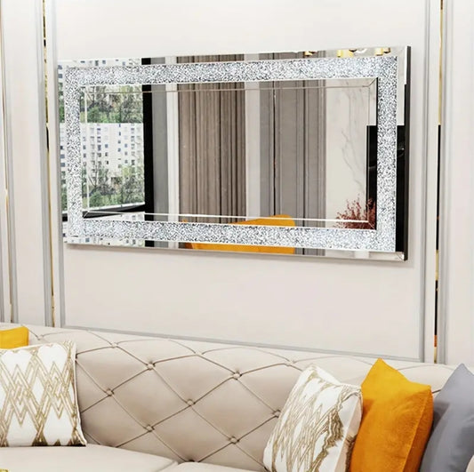 120x60cm crushed diamond wall mirror