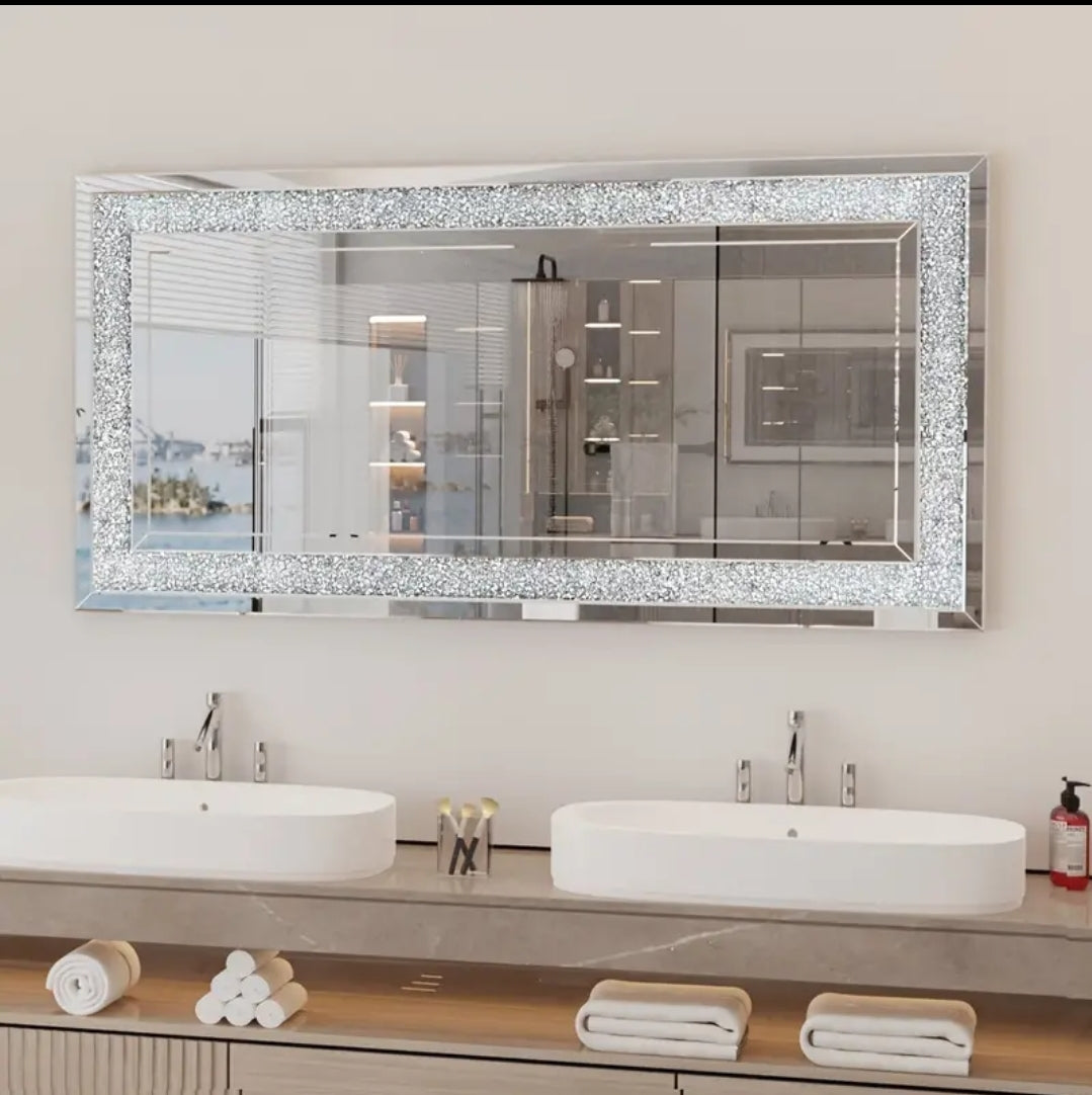 120x60cm crushed diamond wall mirror