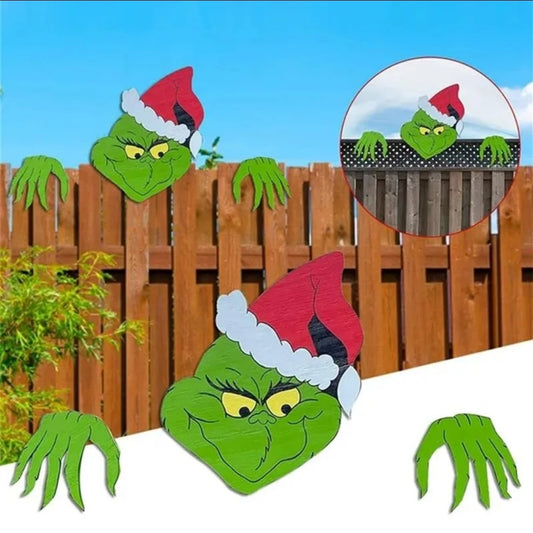 Grinch fence ornament