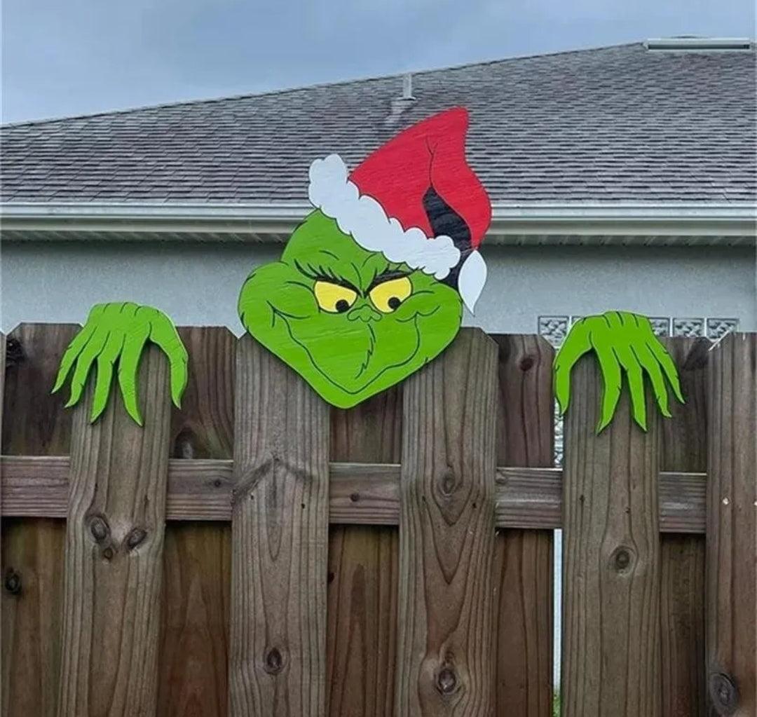 Grinch fence ornament