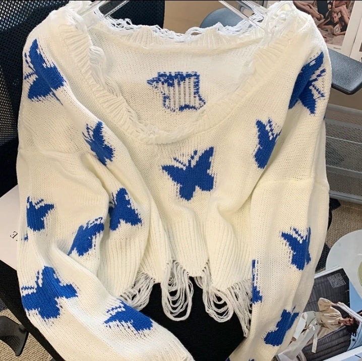 Women's butterfly knitted sweater