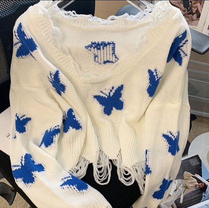 Women's butterfly knitted sweater