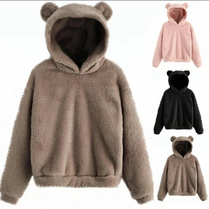 Womens bear hooded sweater