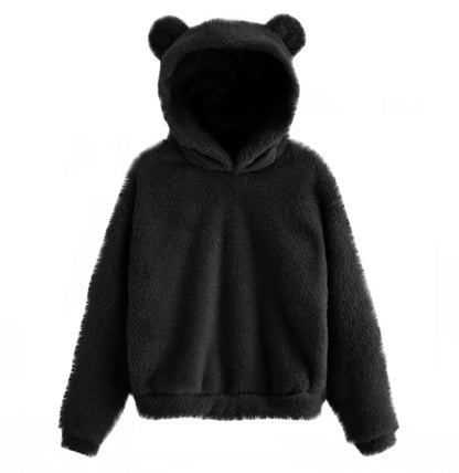 Womens bear hooded sweater