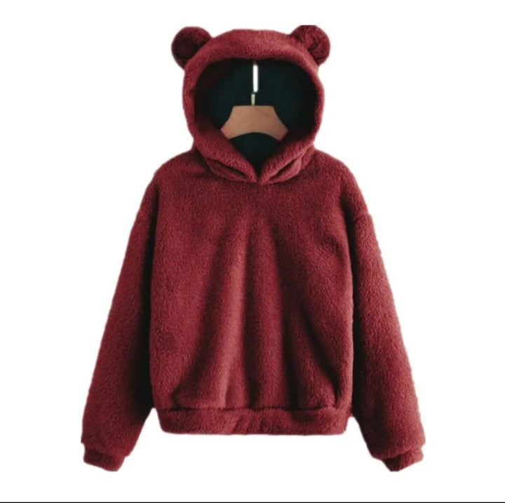 Womens bear hooded sweater