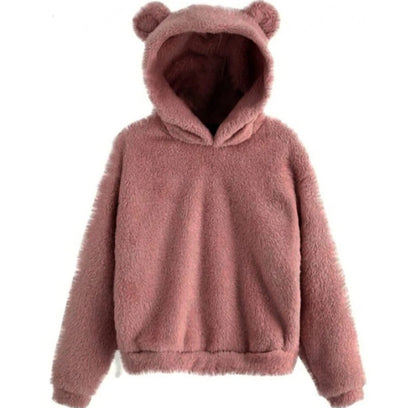 Womens bear hooded sweater