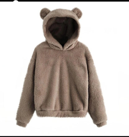 Womens bear hooded sweater