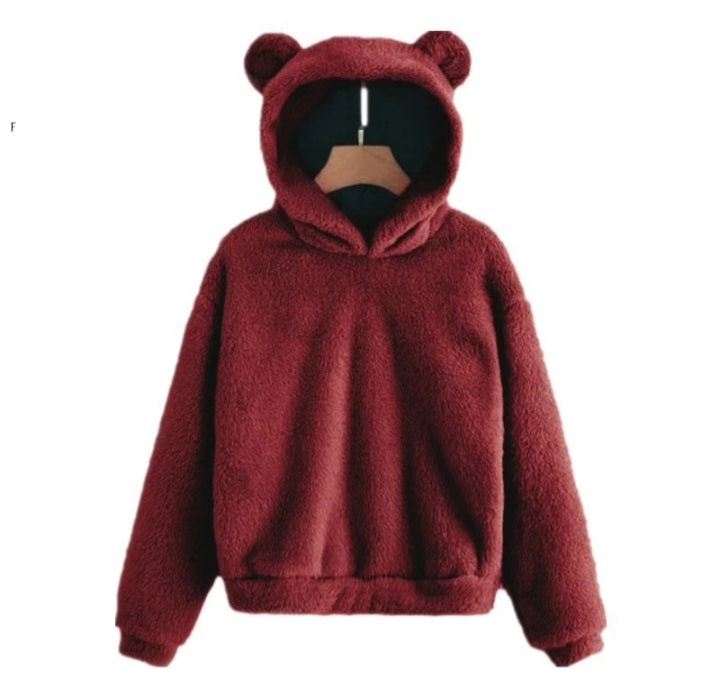 Womens bear hooded sweater