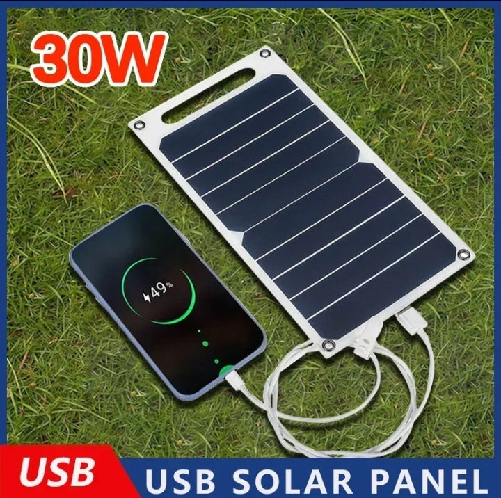 30W USB Solar panel outdoor hiking and camping portable battery waterproof