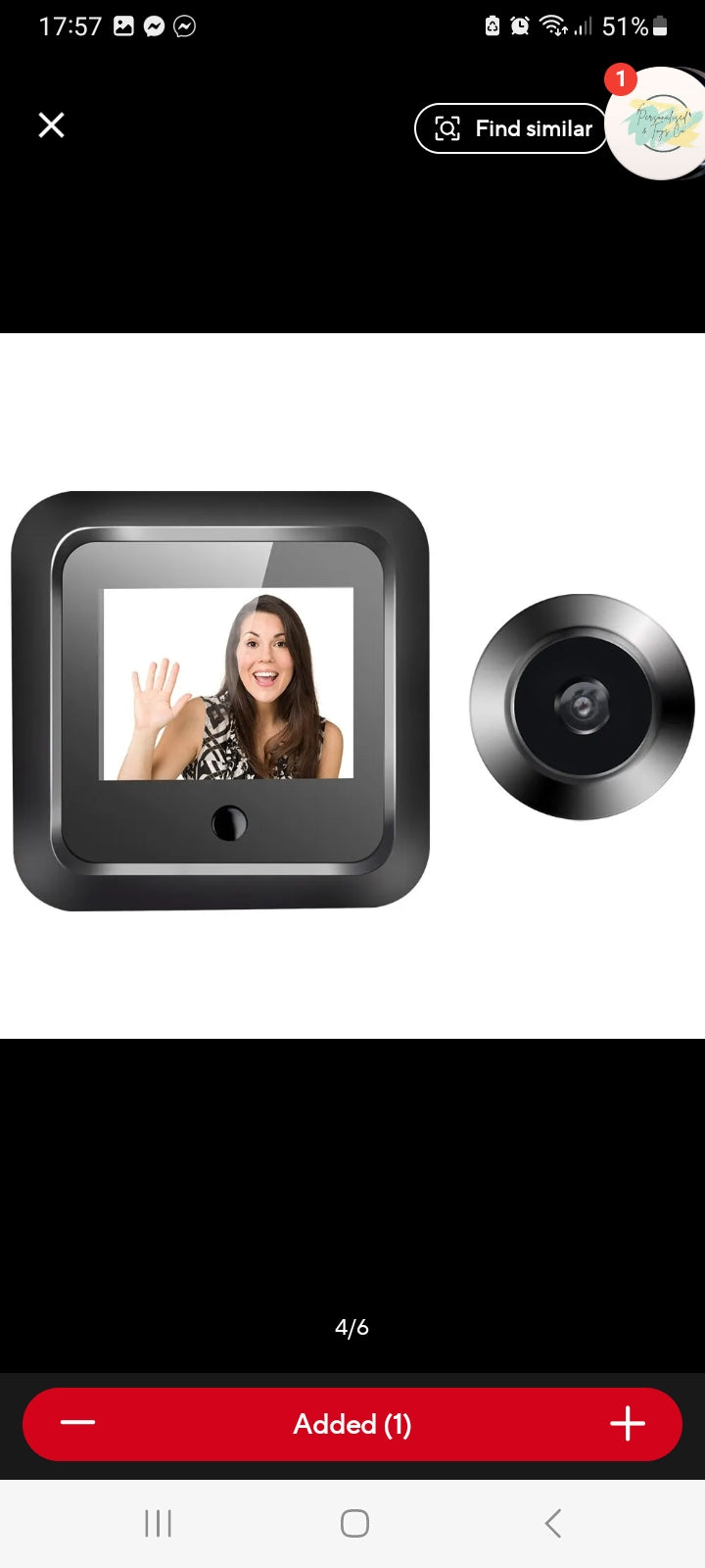 2.4inch peephole 120° smart digital door camera