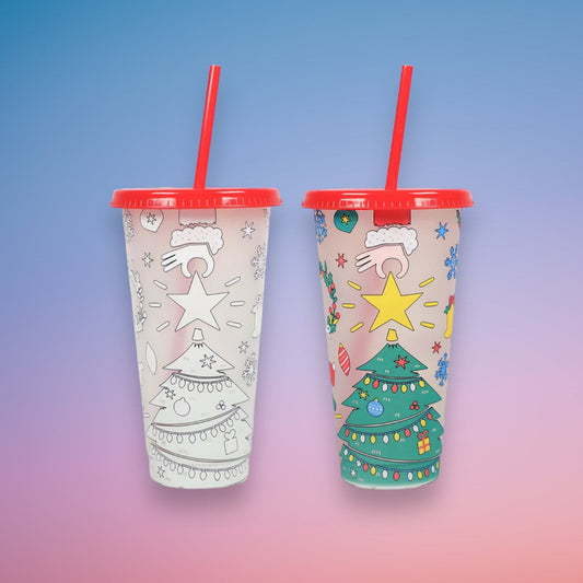 24oz Colour changing christmas cup