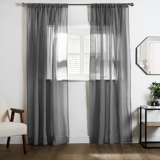 Linen look curtains